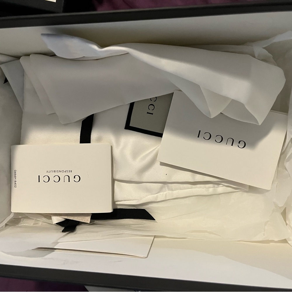 Gucci Cream Silver Mules with G Buckle - Picture 7 of 8